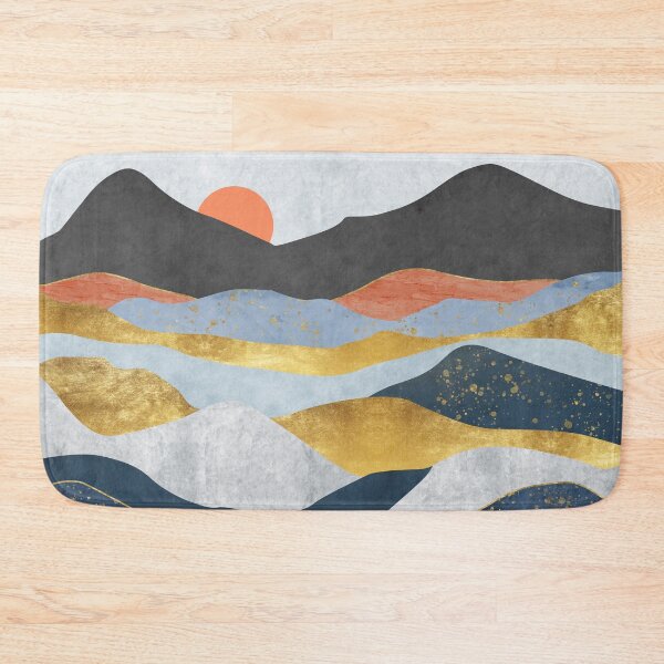 Item preview, Abstract landscape with Japanese wave. art background with Texture gold, marble mountains designed and sold by darkmoonlight-.