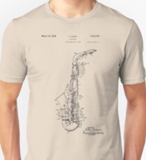 Camiseta ajustada Dibujo de patente de saxofón de 1933