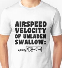 Airspeed Velocity of Unladen Swallow Unisex T-Shirt