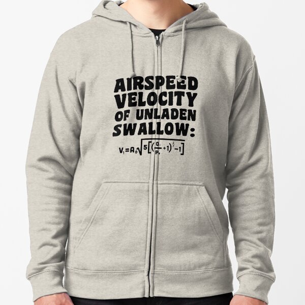 Airspeed Velocity of Unladen Swallow Zipped Hoodie