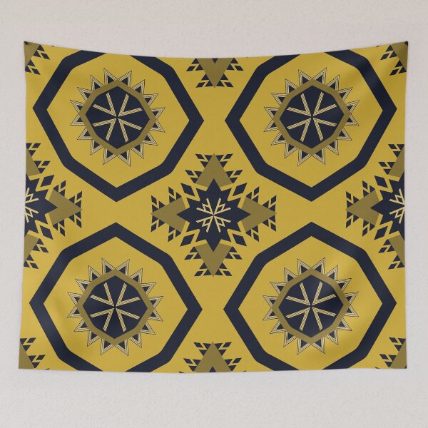 Item preview, Yellow black African tribal textile pattern art. designed and sold by DADA635.