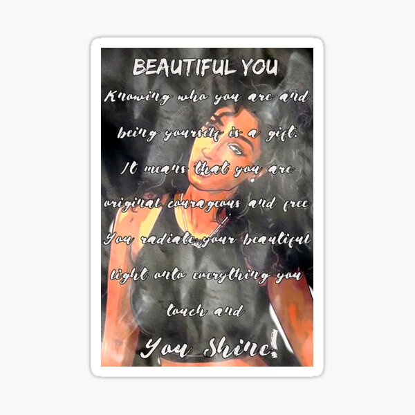 Beautiful You Black Queen Sticker