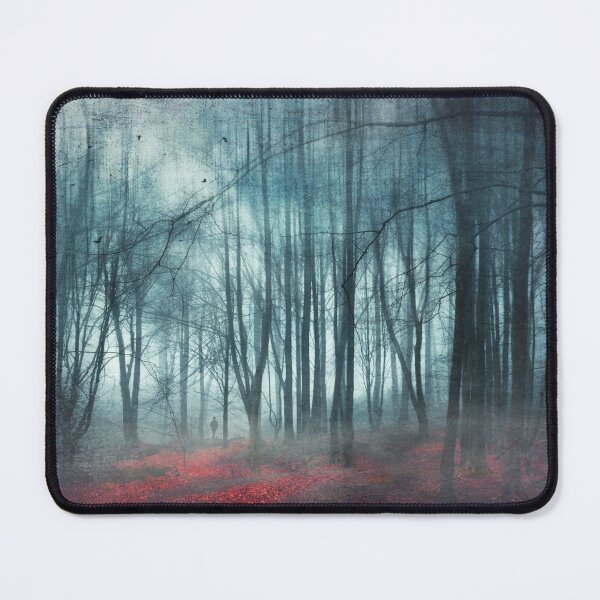 Item preview, escape route - misty forest scenery designed and sold by Dyrk Wyst Redbubble Shop.