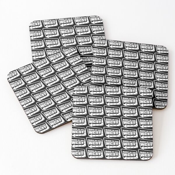 Made in the West Logo (White on Black) Coasters (Set of 4)