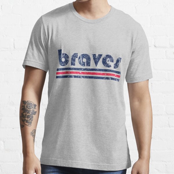 Vintage Braves Retro Three Stripe Weathered Shirt T-Shirt