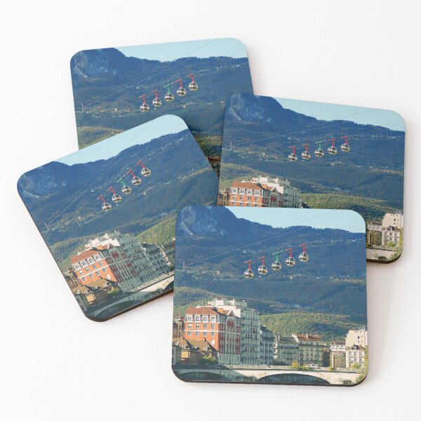 Item preview, Grenoble cable car - French Alps cityscape designed and sold by CarolinaReina.