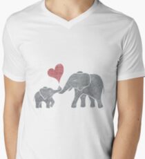 Elephant Hugs Men's V-Neck T-Shirt