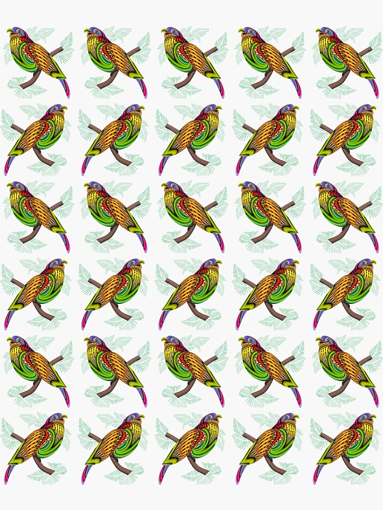 Thumbnail 3 of 3, Sticker, The Bird Of Fortune 2 designed and sold by Vk91art.