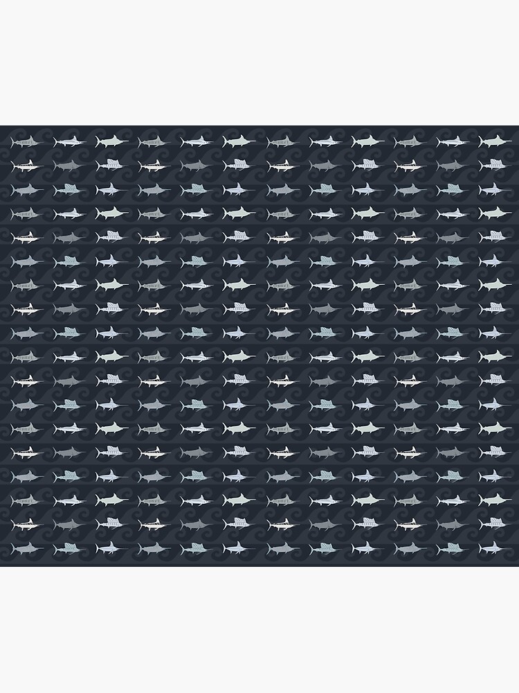 Thumbnail 2 of 2, Duvet Cover, Compact Marlin Billfish Print / Montage designed and sold by blackmarlinblog.