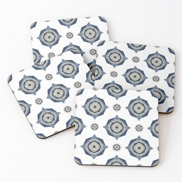 Item preview, Blue white African tribal textile pattern art. designed and sold by DADA635.