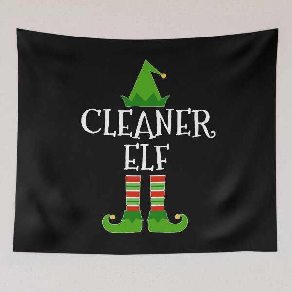 Item preview, Cleaner Elf - Funny Maid Janitor custodian Christmas print designed and sold by TopRatedDesigns.