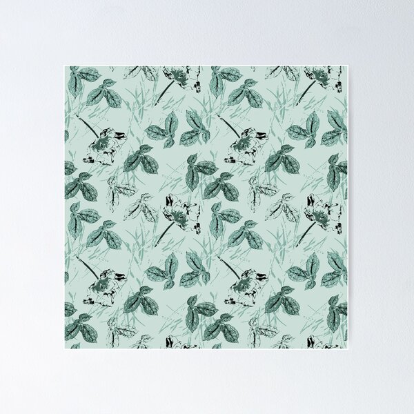 Item preview, Georgiana Floral in soft pine green tint designed and sold by ncxadair.