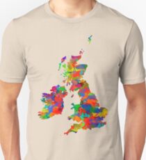 Great Britain Watercolor Map Slim Fit T-Shirt