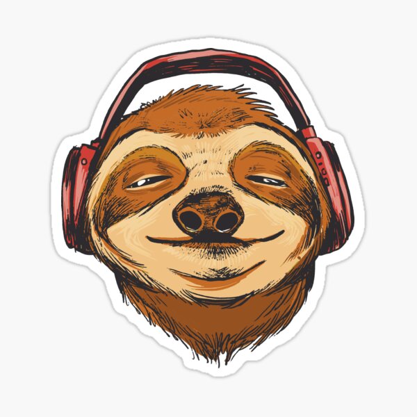 6pcs Funny Earphones Sloth Music Dj Animal Leather Coaster with Bracket to Protect Furniture from Damage 