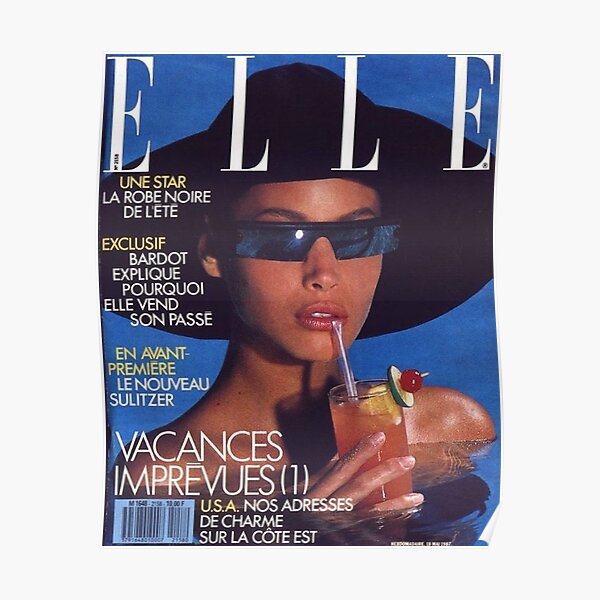 Vintage elle magazine cover Poster