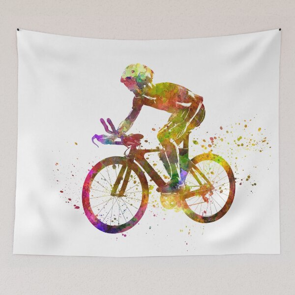 Item preview, young cyclist competes in watercolor  designed and sold by paulrommer.