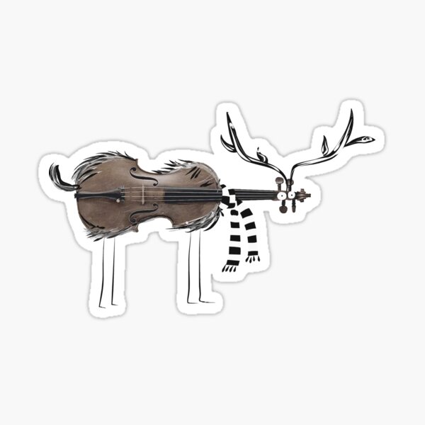 Christmas Violin Reindeer Sticker