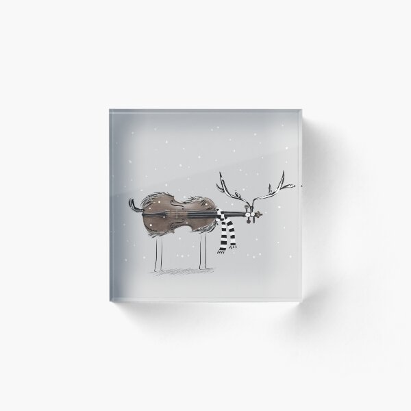 Christmas Violin Reindeer Acrylic Block