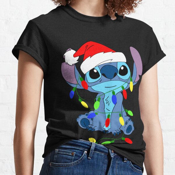 Christmas Lilo & Stitch Christmas Lights Portrait Shirt Gifts