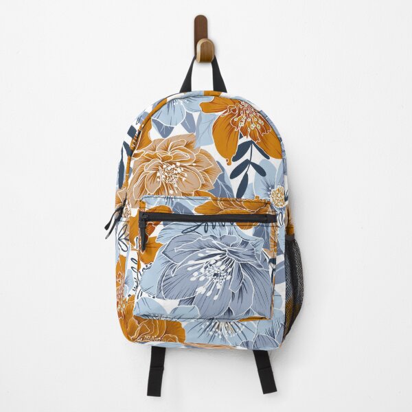 Item preview, Cozy Florals in Desert Sun, Navy and Fog designed and sold by Gingerlique.