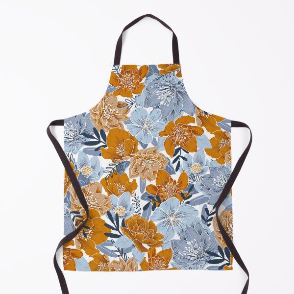 Item preview, Cozy Florals in Desert Sun, Navy and Fog designed and sold by Gingerlique.