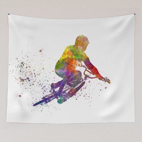 Item preview,  young cyclist competes in watercolor bmx designed and sold by paulrommer.