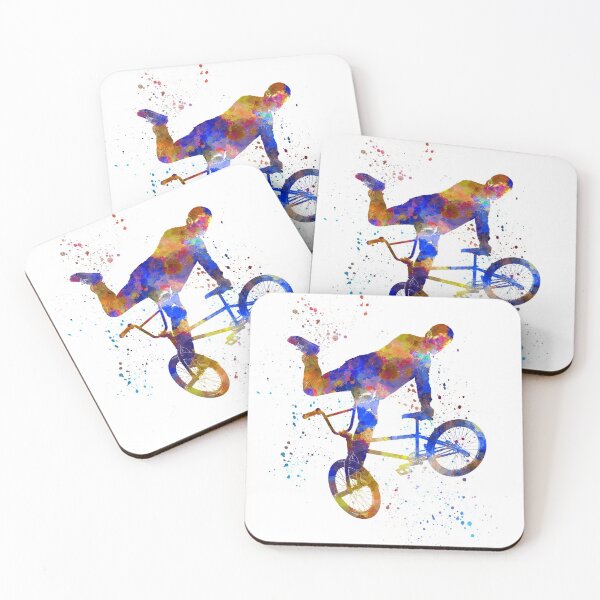 Item preview, young cyclist competes in watercolor bmx designed and sold by paulrommer.