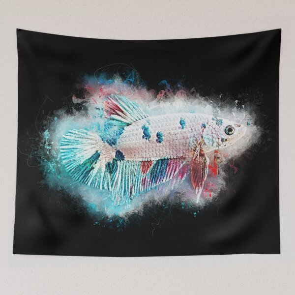 Item preview, Fighting Fish Fancy Dragon Halfmoon Poster - Betta splendens designed and sold by AquariumLutter.