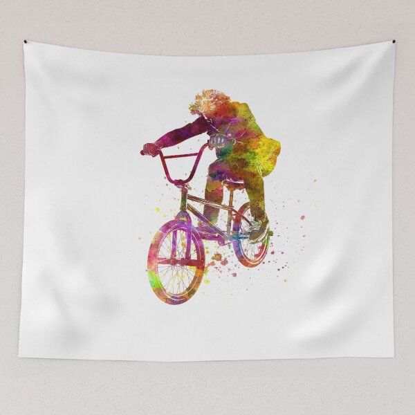 Item preview,  young cyclist competes in watercolor bmx designed and sold by paulrommer.