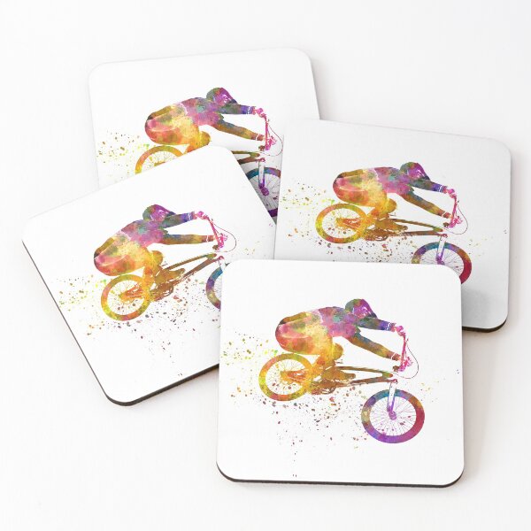 Item preview, young cyclist competes in watercolor bmx designed and sold by paulrommer.