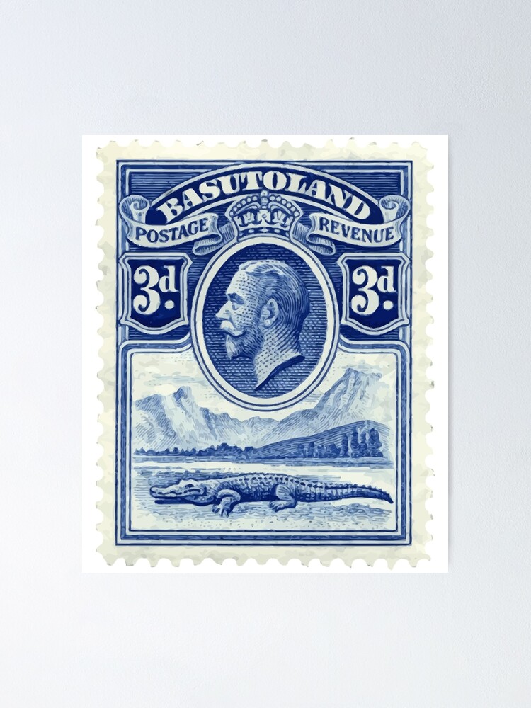 Australia Three Pence Blue Postage Stamp Poster for Sale by red-amber65