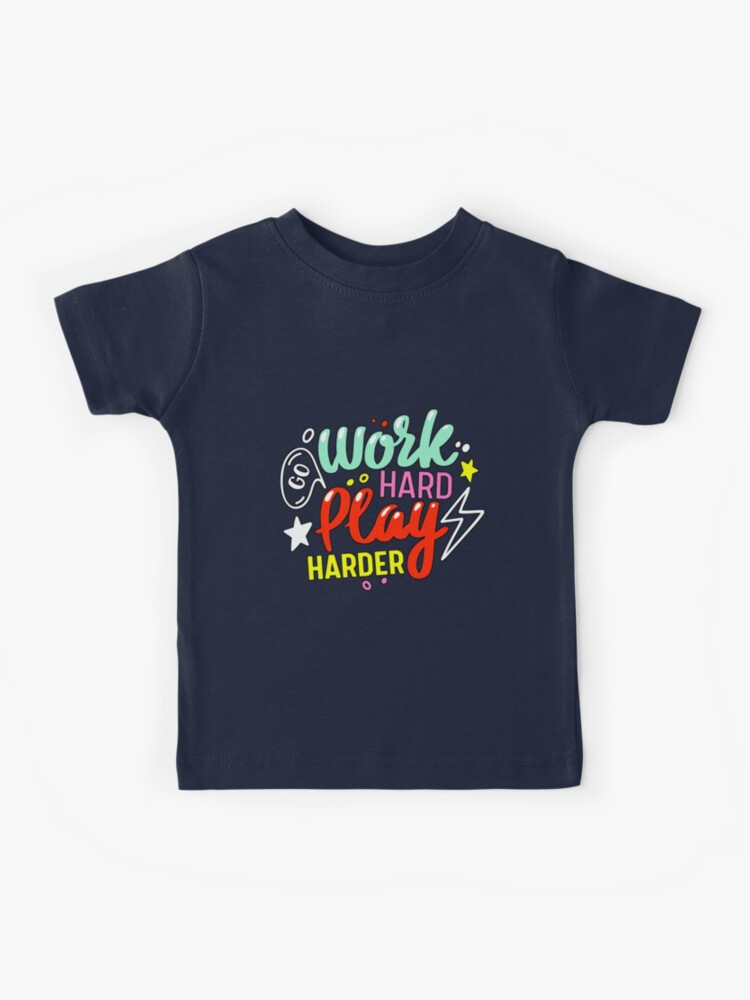 Video Games Work Hard Play Harder Gamer Kids T-Shirt