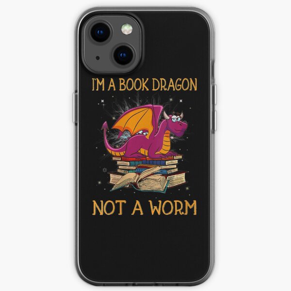 Womens Im A Book Dragon Not A Worm Funny Dragons Books V Neck iPhone Soft Case