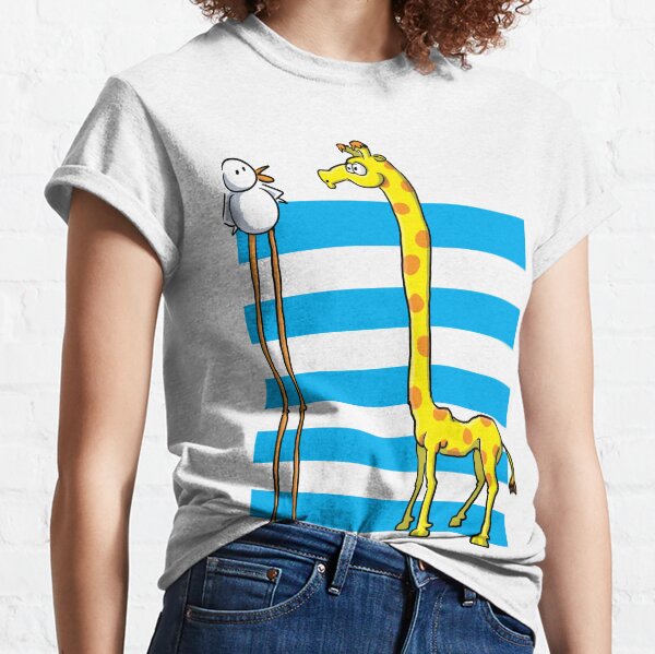 Girafe et oiseau T-shirt classique
