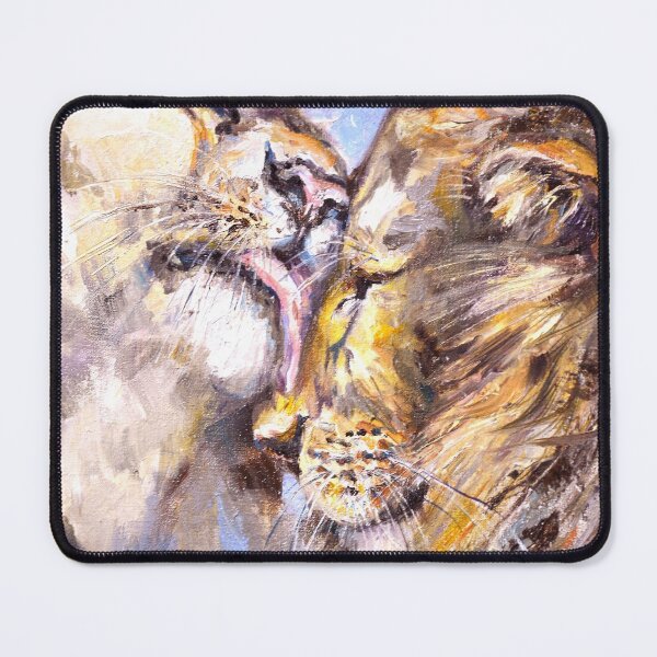 Item preview, TENDER LOVE BETWEEN A LION AND A LIONESS. BEAUTIFUL PREDATOR designed and sold by Elena Reutova.