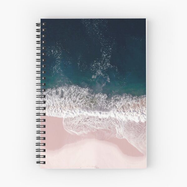 Item preview, Aerial Beach Ocean Print, Pink Sand, Crashing Waves, Dark Blue Sea, Travel Photography designed and sold by Ingrid Beddoes Photography.
