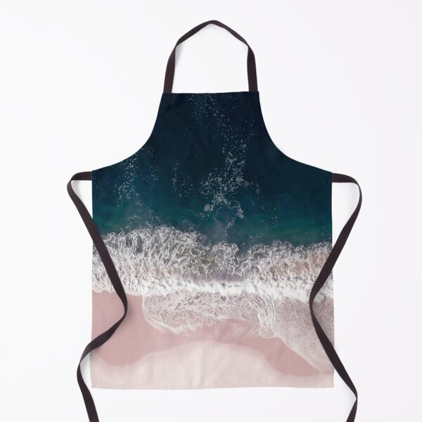 Item preview, Aerial Beach Ocean Print, Pink Sand, Crashing Waves, Dark Blue Sea, Travel Photography designed and sold by Ingrid Beddoes Photography.