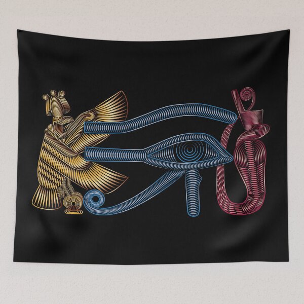Item preview,  Eye of Ra with bird and snake Gold Blue Red designed and sold by hockeng.