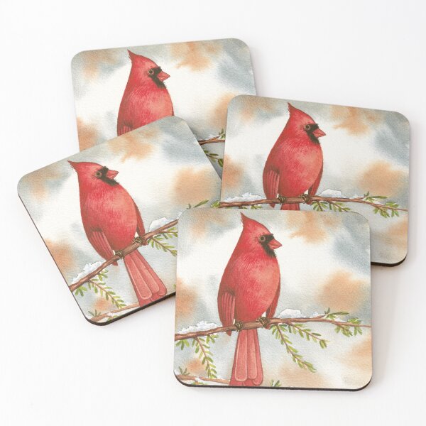 Item preview, Red cardinal watercolor designed and sold by Kaoryn Chan.