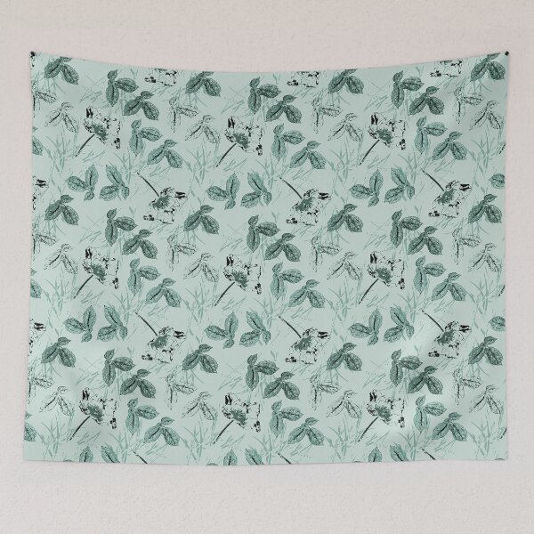 Item preview, Georgiana Floral in soft pine green tint designed and sold by ncxadair.
