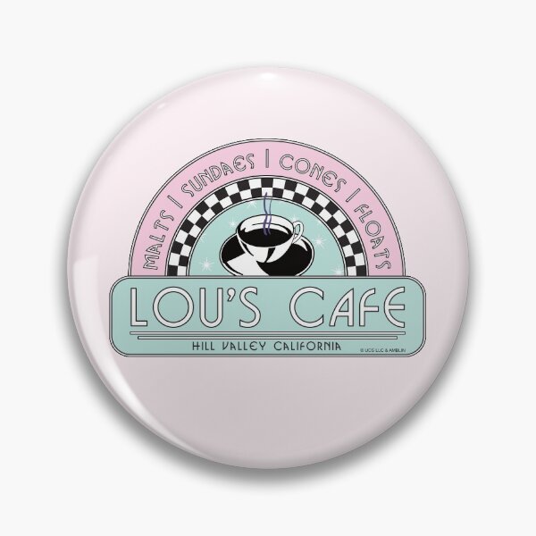 Artikelvorschau, Lou's Café, Hill Valley. Auf Rosa. Zurück in die Zukunft-Film entworfen und verkauft von PrintStopStudio.
