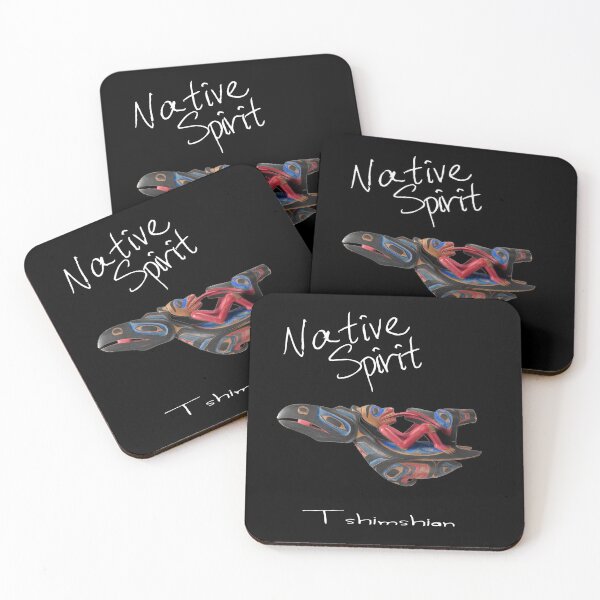 Item preview, Acrylic Blocks Native American Rattle White Tshimshian Text #3 designed and sold by Spirit-World.