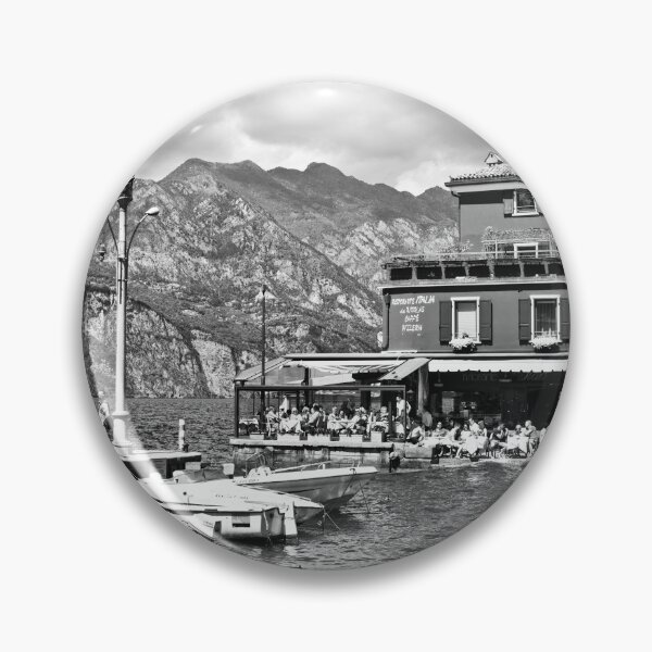 Item preview, Lake Garda Malcesine in Black & White designed and sold by Hoiho Adventure Shirts.