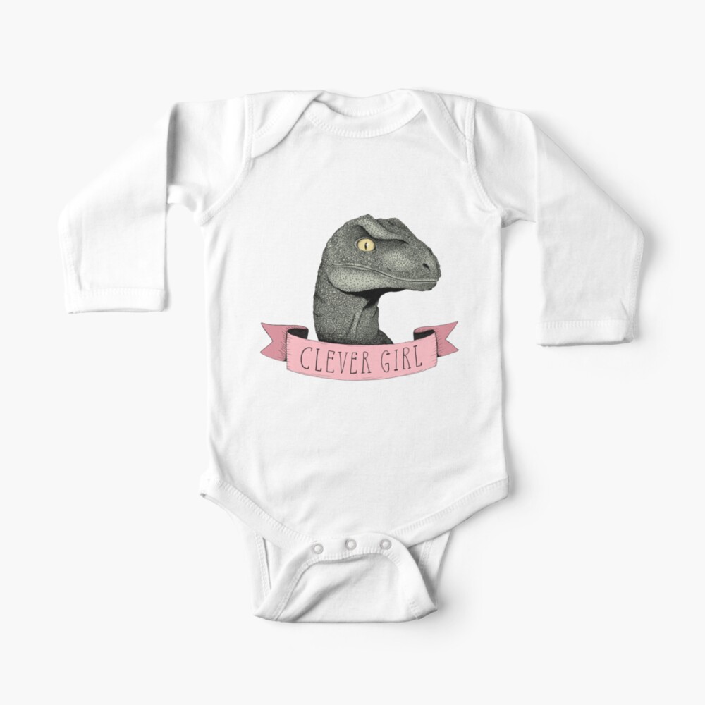 Clever Girl raptor dinosaur Baby One-Piece