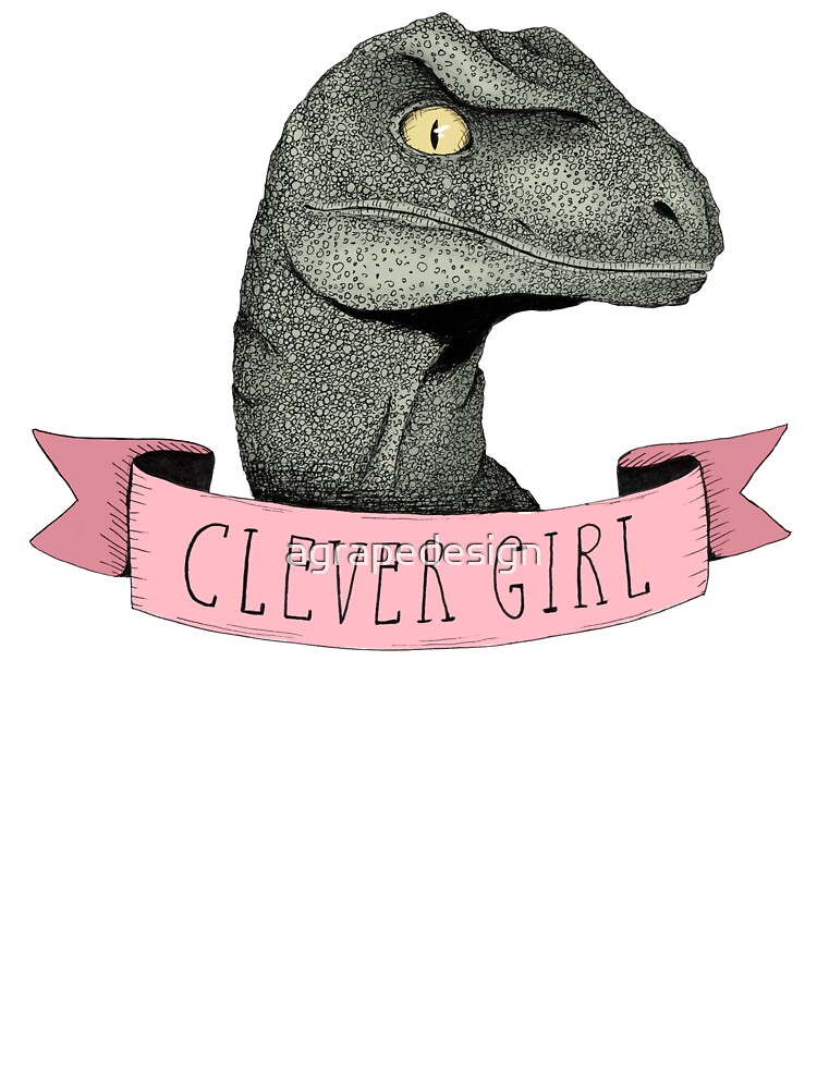 Artwork view, Clever Girl raptor dinosaur designed and sold by agrapedesign