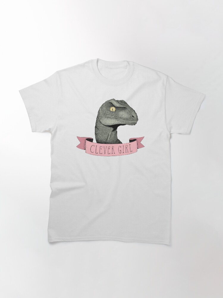 Thumbnail 3 of 7, Classic T-Shirt, Clever Girl raptor dinosaur designed and sold by agrapedesign.