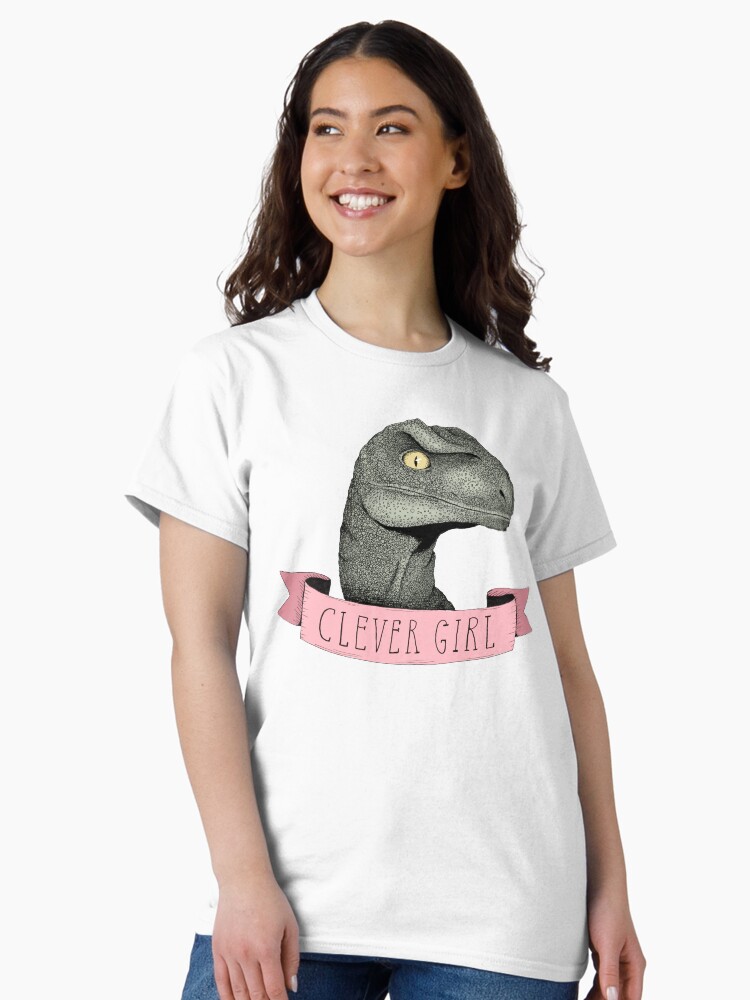 Thumbnail 2 of 7, Classic T-Shirt, Clever Girl raptor dinosaur designed and sold by agrapedesign.