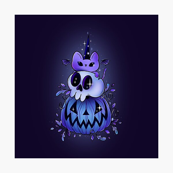 Item preview, Pastel winter spooky totem blue  designed and sold by Texdoodles.