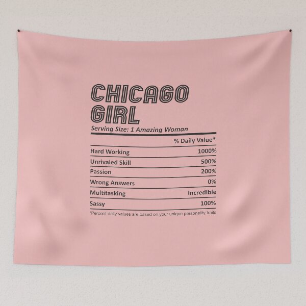Item preview, Chicago Girl Nutrition Facts Funny Gift for Amazing Woman from Chicago designed and sold by alenaz.