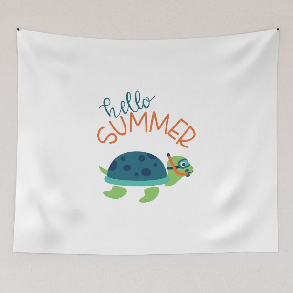 Item preview, Hello Summer Underwater Swim Turtle Funny Swan Love Valentine Summer Gift Art Design Happy Life Apparel Essential Motivation Inspiration Joy Mood  designed and sold by DesignByHeartUK.